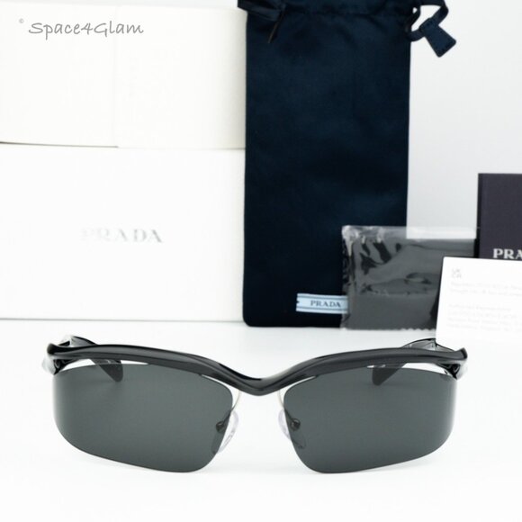 BRAND NEW Prada PRA25S 1AB5S0 Black Dark Grey Cat Eye Unisex Sunglasses 0PR A25S - Picture 2 of 10